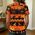 thumbnail image 7 of Womens Short Sleeve Halloween Tops Crewneck Loose Fit Castle Bat Print T Shirts Casual Clothes Gifts, 7 of 7