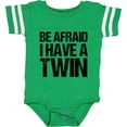 thumbnail image 3 of Inktastic Be Afraid I Have a Twin Boys or Girls Baby Bodysuit, 3 of 5