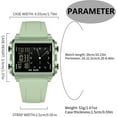 thumbnail image 7 of Digital Watches for Men Women Waterproof Unique Rectangle Watch Stopwatch Countdown Alarm Analog Silicone Strap Transparent Case, 7 of 7