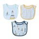 thumbnail image 1 of Baby Bibs Cotton Snap Button Closure Absorbent Cartoon Infant Saliva Towel for Newborn 3pcs Ocean, 1 of 4