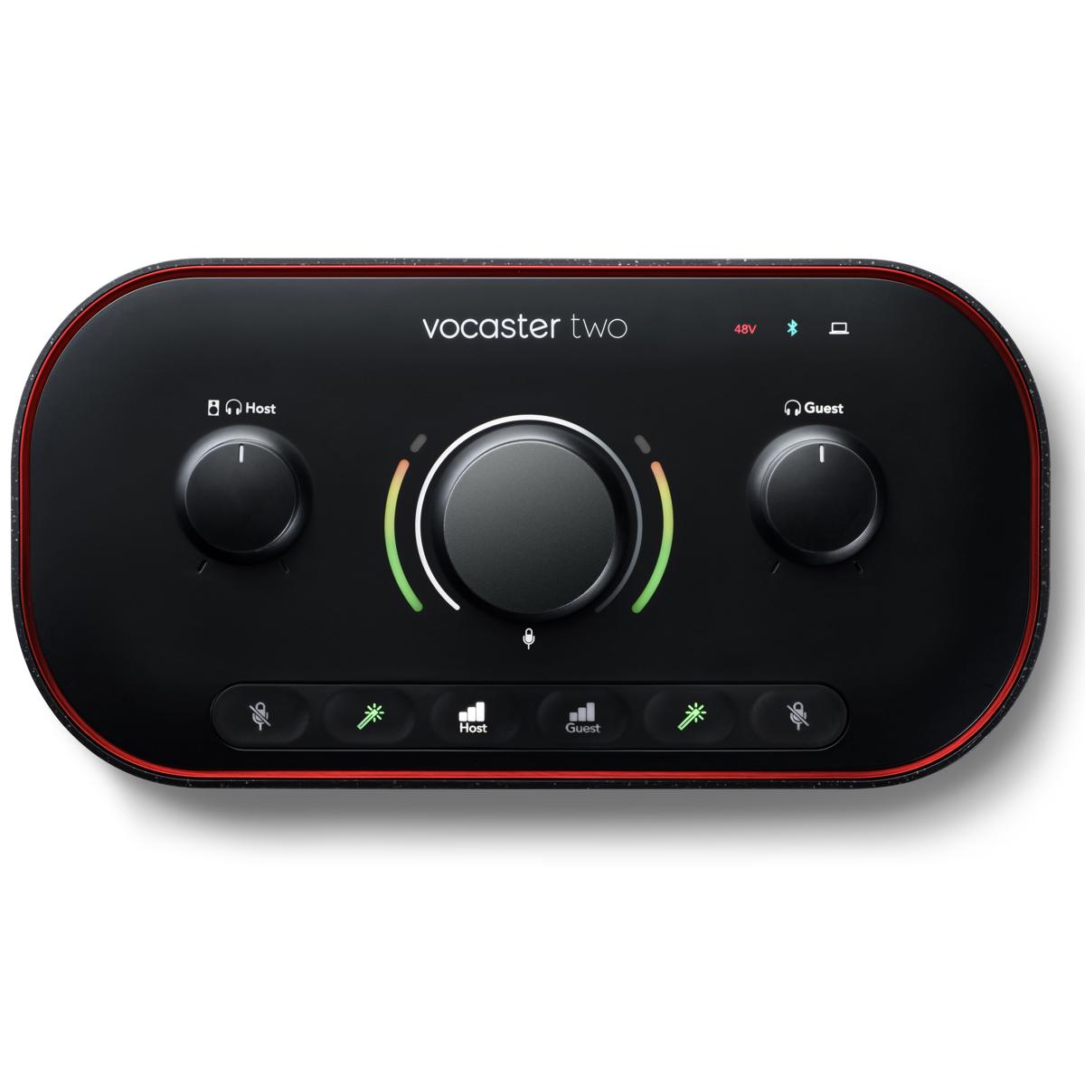 Focusrite Vocaster Two Podcast Interface for Solo Content Creators, Bundle with H&A Broadcast Arm