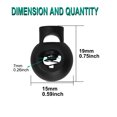 thumbnail image 2 of 6pcs Spring Cord Lock Plastic Cord End Fastener Hole Toggle Stopper Slider Black, 2 of 7