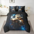 thumbnail image 2 of Manfei Magic Lizard Animal Bedding Comforter Set 7pcs for Kid, Glitter Stars Starry Sky Queen Bedding Sets, Fairy Tale Reversible Queen Sheet Sets, Luxury Bedroom Decor, 2 of 7