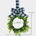 thumbnail image 2 of 6 Pcs Mini Spring Wreaths for Kitchen Cabinet 11.8" Small Artificial Boxwood Wreaths with Linen Bow Party Decor for Door Window Wall Farmhouse Hanging,Black, 2 of 6