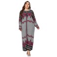 thumbnail image 3 of Tralilbee Robe Décontractée Moderne à Manches Longues Imprimée Grande Taille pour Femme Longue Mode Robe Décontractée Jusqu'au Sol Robe à Manches Longues 4TG Chandail, 3 of 6