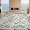 thumbnail image 2 of Design&I 8'x10' Washable Area Rug Herringbone Vintage Faded Interlocking Geometric Boho Washed Flowing Dynamic for Dining Room, Large Office, Lounge, Snag-Free, 2 of 7