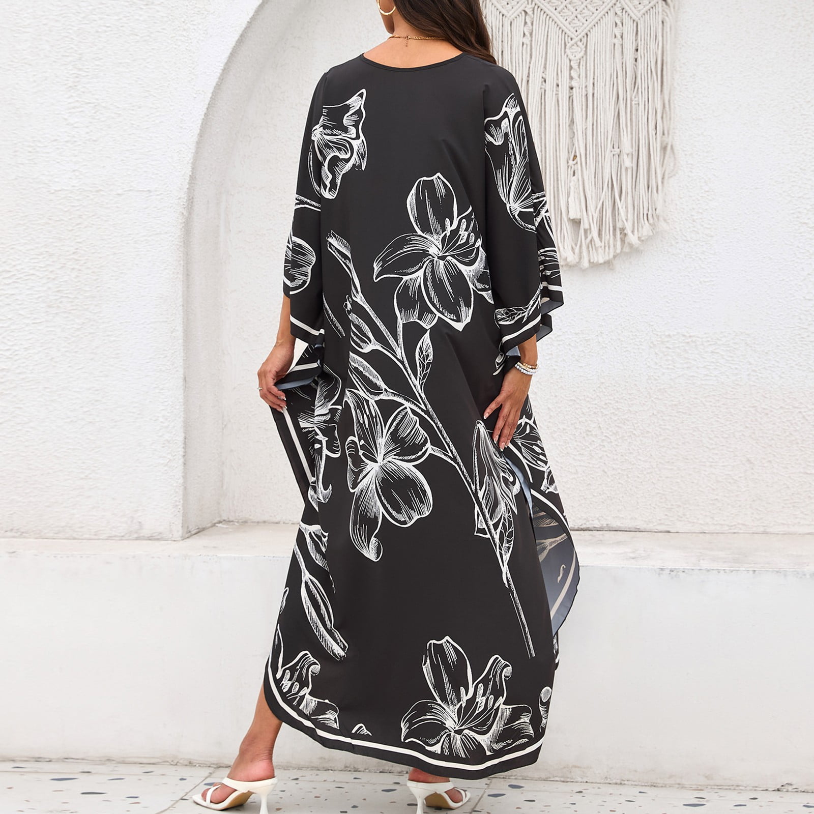 modern moo moo dress Amazon.com: Kimonos for Women Summer Moomoo Dresses Coverups 70s Outfits Casual Kimono Robe Maxi Swimsuit Plus Size Long Flowy Black and White Print Kimono Cardigans Beach Cover Up (AC-1120-0) : Clothing, Shoes