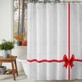thumbnail image 3 of Christmas Gifts Shower Curtains for Bathroom, Red Bow Snowflakes Funny Waterproof Fabric Shower Curtain for Bathroom Bathtub Decoration, Machine Washable, 54x"78", 3 of 9