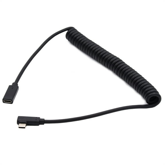 FVH Stretch Coiled USB-C Keyboard Mouse Cable for Gaming Keyboard Type-C Male to Female Extension Cable Power & Data
