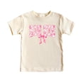 thumbnail image 4 of Pink Floral Big Sis Shirt for Toddlers, Girls & Teens Older Sister Coquette Bow T-Shirt Natural Shirt 3T, 4 of 5
