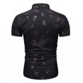 thumbnail image 4 of Camisa de manga corta con estampado de ramitas ajustadas para negocios con botones casuales para hombres Pompotops  oipoqjl47677, 4 of 4