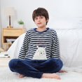 thumbnail image 3 of Pijamas de invierno de manga larga para bebés, ropa de dormir para niños, conjuntos de pijamas de lana para adolescentes, 6, 8, 10, 12, 15 años, 3 of 5