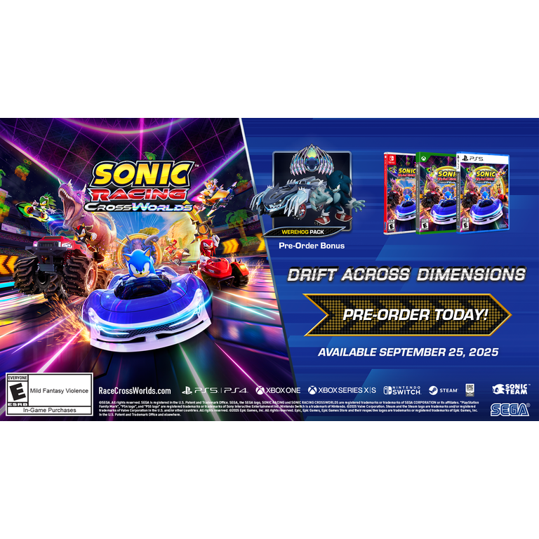 SEGA Sonic Racing: CrossWorlds - Nintendo Switch Game, 24 Tracks