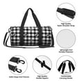 thumbnail image 6 of Easygdp Anchor Black Tartan Plaid Travel Bag, Camping, Weekend, Carry On Overnight Duffel Bag with Shoulder Strap, 6 of 8