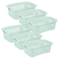 Sterilite HipHold Laundry Basket, 1.5 Bushel Plastic Clothes Hamper, Mint, 6 Pack