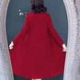 thumbnail image 6 of Quixlent 2 Pcs/Set Women Coat Dress Suit Long Sleeves Mid Length Solid Color Jacket Sleeveless Round Neck A-line Midi Dress Plus Size Formal Business Style Banquet Outfit, 6 of 7