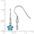 thumbnail image 2 of FB Jewels Sterling Silver Created Blue Opal Inlay Flower Dangle Earrings, 2 of 2