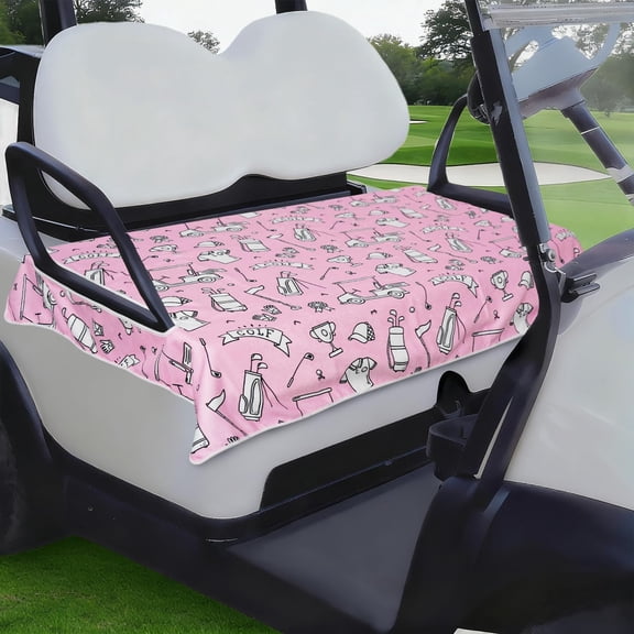 Golf Cart Seat Covers, Universal Golf Cart Seat Towel Blanket for Yamaha, EZGO, Club Car, Icon and More 2-Seat Carts, 100% Microfiber Keeps Seat Comfortable and Clean