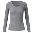 thumbnail image 4 of Thermal Underwear for Women Long Sleeve V Neck Undershirt Fitted Tops for Women Fall Fashion Must Haves Tops for Women, 4 of 4