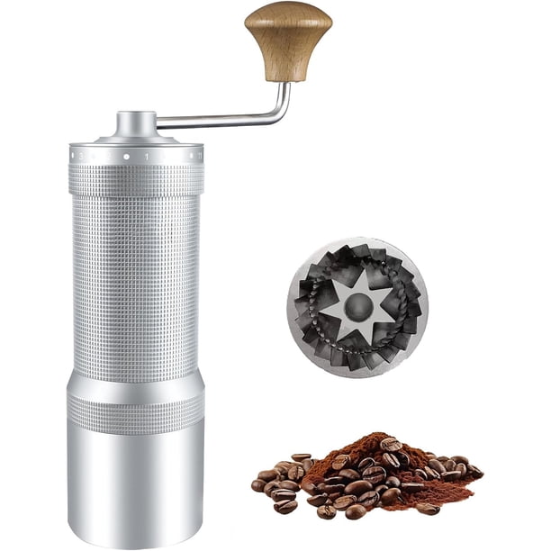 Molinillo de Café Manual, Afilado de Rebabas de Siete Segmentos, Ajustes de Molienda Externos, para Molino de Café Manual Vertido, Prensa Francesa y Espresso