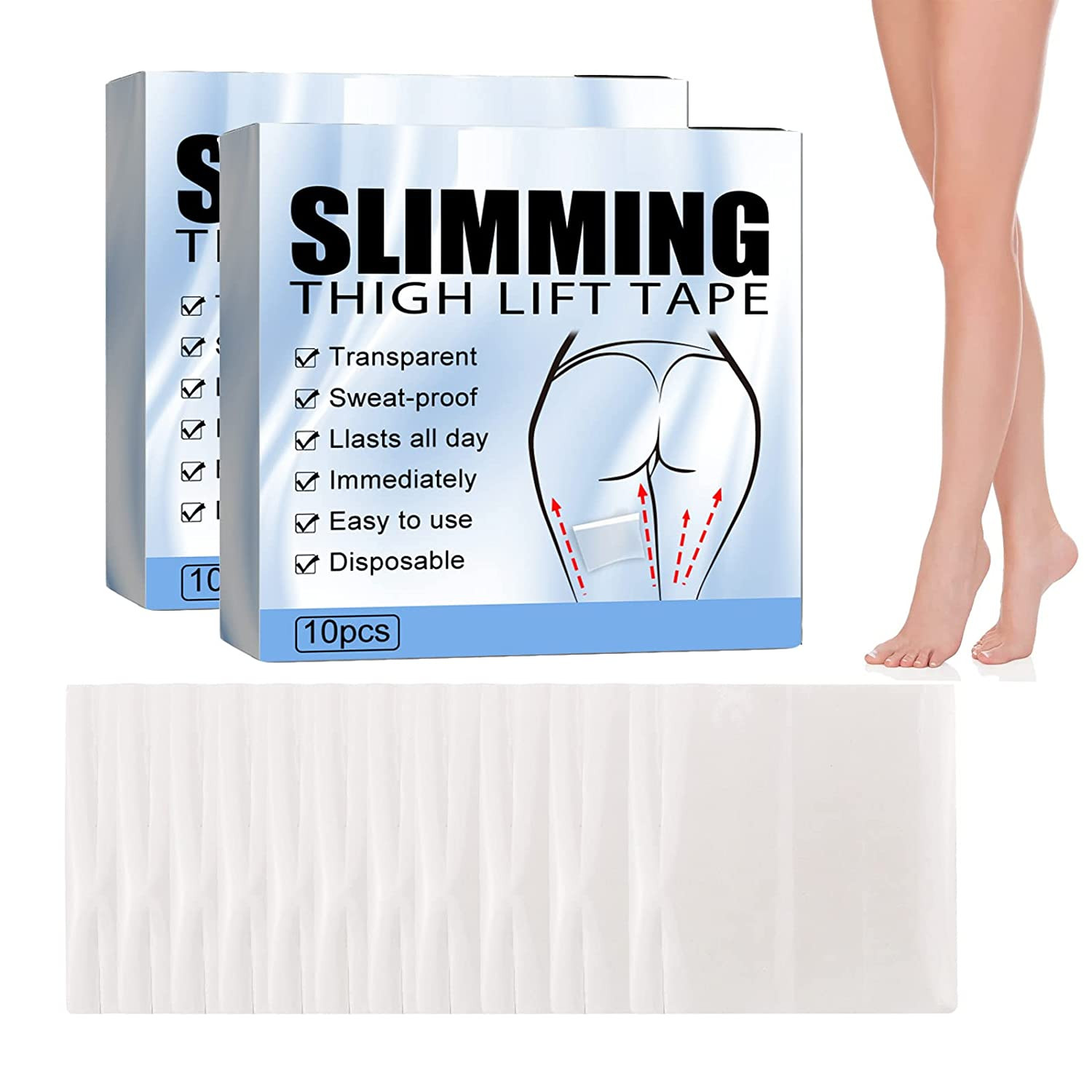 EJWQWQE Thigh Lift Tape, 10 Pcs, Lifts Cellulite & Sagging Skin On