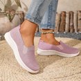 thumbnail image 3 of HEWUQI Womens Knit Walking Shoes 2026 Comfortable Summer Arch Support Slip on Loafers Width Orthopedic Casual Backless Flat Sneakers Pink Size 7, 3 of 5