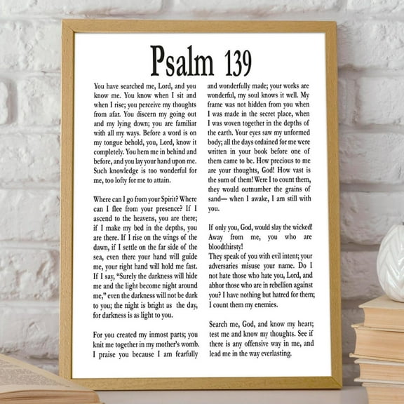 Psalm 139 Print Psalm Gift Biblical Wall Art Wall Art, Modern Wall Decor, 8x12 UNFRAMED