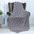 thumbnail image 4 of Vintage Soft Flannel Fleece Blanket, Repeating Sketch Pattern Vintage Office Concept with Tea Cup Typewriter and Roses, Cozy Plush for Indoor and Outdoor Use, 50" x 70", Multicolor, by Ambesonne, 4 of 5
