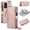 Rosegold, variant on for Samsung Galaxy A53 5G Wallet Case with Card Holder - PU Leather Case Detachable Crossbody Strap & Wristband & Secure Ring, Shockproof Protective RFID Blocking Zipper Purse Phone Cover, Violet
