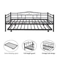 thumbnail image 6 of Unique Choice Metal Frame Daybed with Pull Out Trundle ,Twin Size Daybed Frame for Living Room Bedroom,Black, 6 of 8