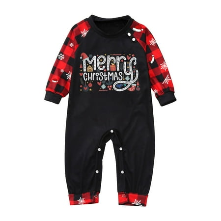 

Baby Sleepwear For Christmas Family Matching Pajamas Cute Big Headed Deer Print Pjs Plaid Long Sleeve Tops And Pants Soft Casusal Holiday Sleepwear