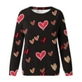 thumbnail image 4 of Aboser Women's Valentines Day Print Shirts All-Over Love Tshirt Holiday Long Sleeve Tops Valentine Sweatshirt Crewneck Comfort Pullover Blouse Tee Shirt, 4 of 5