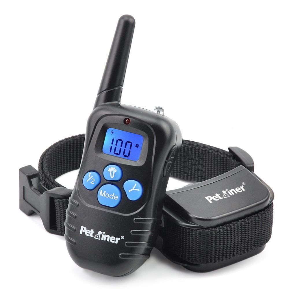 Petrainer 998DRU-1-B Rechargeable Dog Shock Collar with Remote Dog Training Collar with Beep Vibration Shock Collar for Dogs Small Medium Large, 1000ft Remote Range
