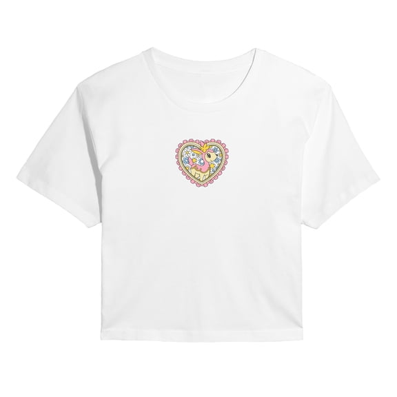 Pokémon - Deerling Heart Spring - Juniors Cropped Graphic T-Shirt