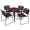 Cherry / Black Legs / Black Chairs, variant on Romig Arco 30 in. Square Breakroom Table- Maple Top, Chrome Base & 4 Zeng Stack Chairs- Blue