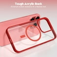 thumbnail image 5 of Transparent Magnetic Case Designed for Apple iPhone 15 Pro Max Clear Magnetic Case for Rugged Shockproof Strong Magnetic Military Grade Drop Protection Phone Case for Apple iPhone 15 Pro Max, Red, 5 of 6