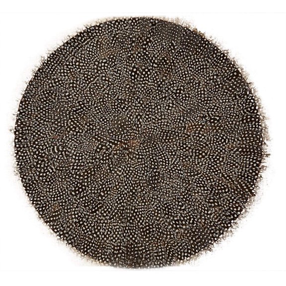 Two's Company 51057 Guinea Fowl Feather Placemats, Set of 6