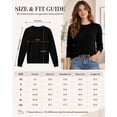 thumbnail image 7 of QUALFORT Women’s 100% Cotton Pullover Sweater, Crew Neck Long Sleeve Lightweight Sweater for Women, Soft Classic Knit Top, Black M, 7 of 7