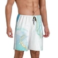 thumbnail image 2 of Pofeuu Gold Lines Marble Watercolor Print Men's Soft Woven Elastic Waistband Sleep Pajama Short-3X-Large, 2 of 6
