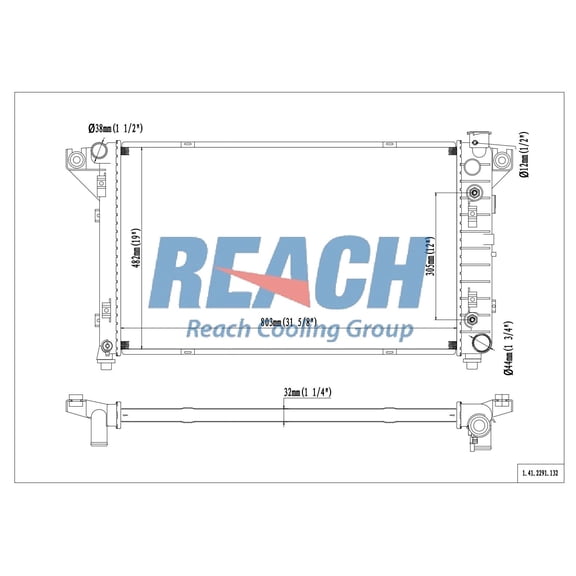 REACH 41-2291 Radiator for RAM 98-01, Automotive Radiator Replacement Part