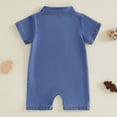 thumbnail image 5 of TOWED22 Newborn Summer Romper Clothes Graphic Print Short Sleeve Cotton Jumpsuit Bodysuit One-Piece Unisex for 3 6 12 18 Months(Blue,3-6 M), 5 of 9