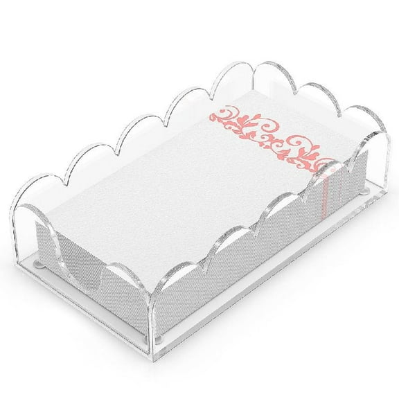 MOMOJIA Delicate Scalloped Edges Serving Tray for Paper Napkins Cosmetic Storage in Multiple Room Setting