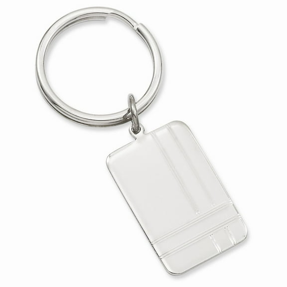 Solid Patterned Rhodium Plated Criss Religious Faith Cross Pattern Engravable Key Ring Jewelry for Men