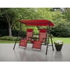 Mainstays Big and Tall Zero-Gravity Steel Porch Swing - Red/Black