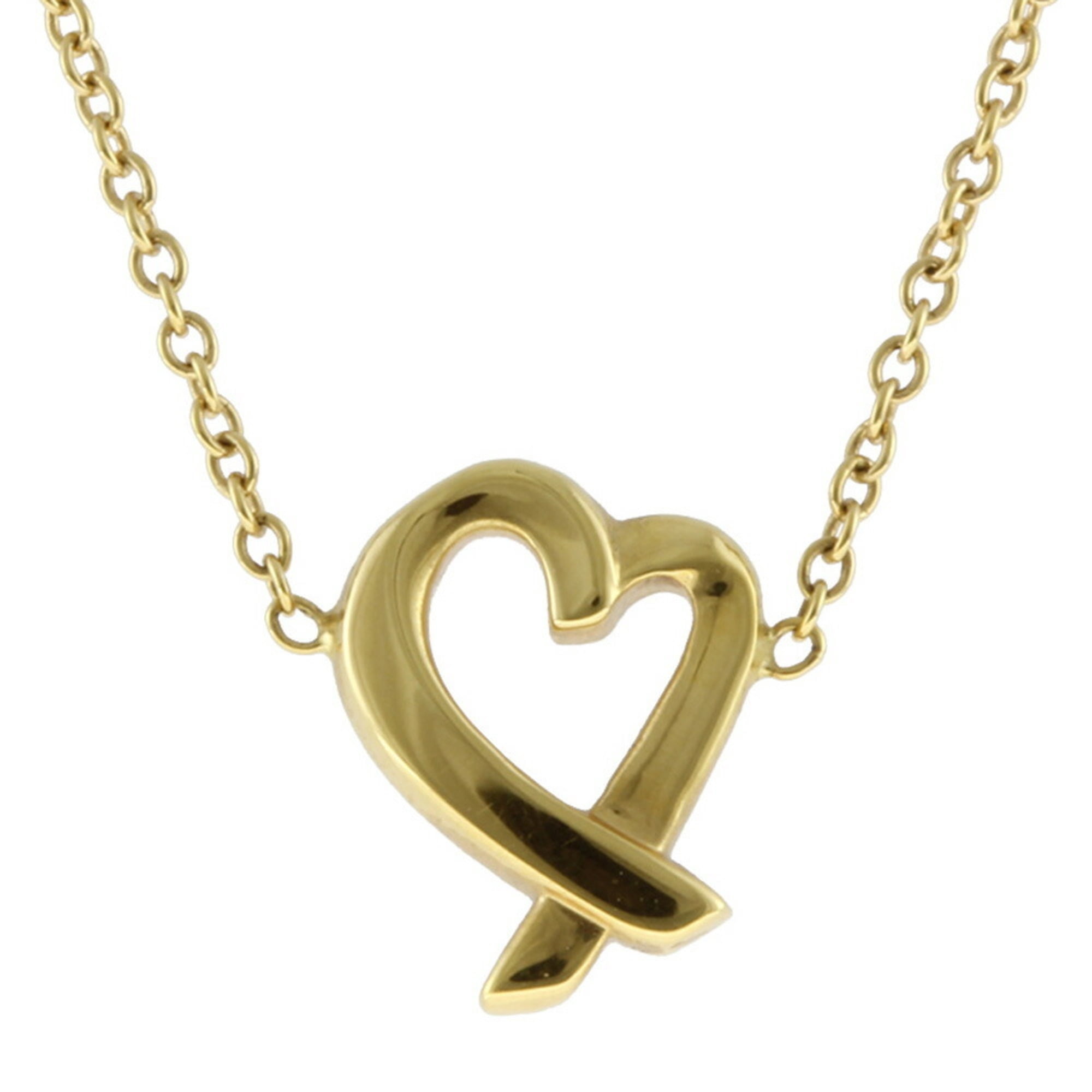 Used Tiffany Tiffany Co Loving Heart Necklace 18k K18 Yellow Gold Women S Walmart Com