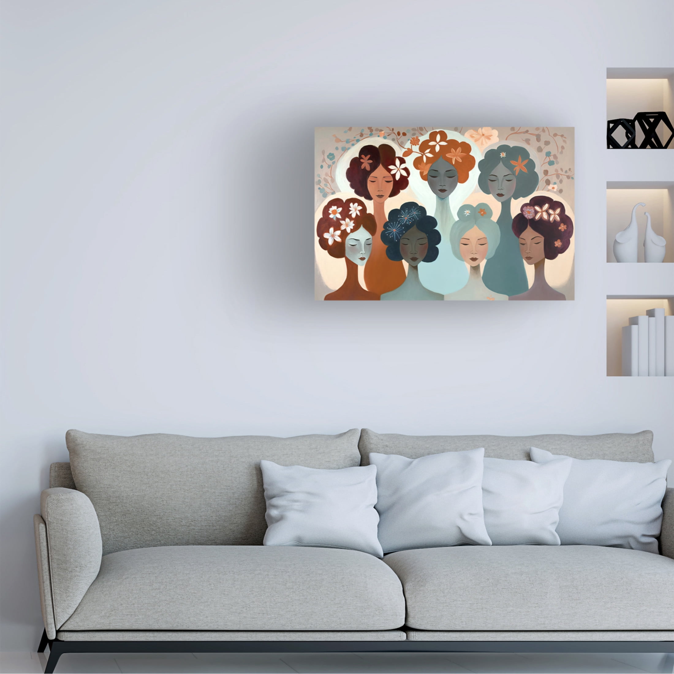 Canvas Wall Art - Ray Heere 'Mid Century Diversity Portraits 6' Wall Art for Living Room, Bedroom, or Office Décor by Trademark Fine Art - 32 x 22 Inches
