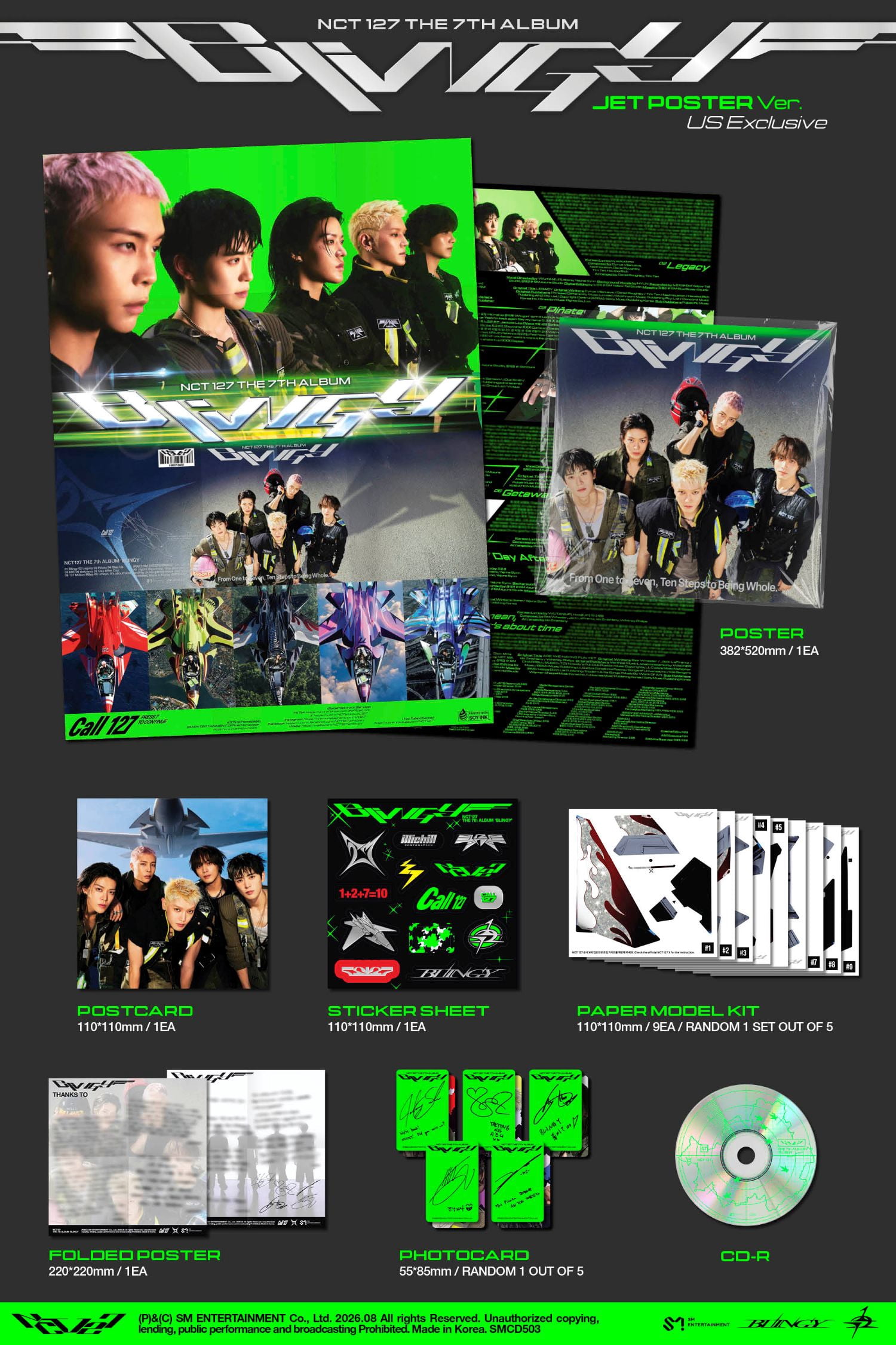 NCT 127 - The 7th Album 'Blingy' (Jet Poster Ver.) - Music