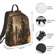 thumbnail image 2 of Honeii Apocalyptic Skull Soldier Print Lightweight Backpacks,Carry on Backpack,Durable Backpack for School, Work & Travel, 2 of 7