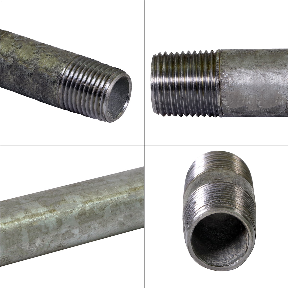 Supply Giant 1-1/4" x 4-1/2", Steel Pipe, pre cut Industrial Pipe, Threaded Pipe Nipples and Fittings, Build Vintage DIY Furniture, Galvanized (Pack Of 10)