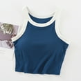 thumbnail image 2 of Mrat Exercise Tank Tops Women's Short Tops with A Chest Pad High Waist and No Steel Ring Underneath Camisoles for Women for Under Clothes S-280 Blue L, 2 of 5